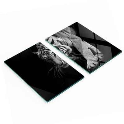 Multifunctionele decoratieve glazen borden met tijgerprint 2x40x52 cm