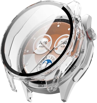 Stravo Screen protector case voor Huawei Watch GT 6 - 46mm - Full Cover Hard Case / Beschermend Hoesje - Transparent - HUAWEI WATCH GT6 46mm screenprotectors