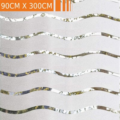 Simple Fix Raamfolie - Zonwerend en Isolerend - Decoratiefolie - Plakfolie - Zonwerend - Anti Inkijk - Statisch - Golven - 90cm x 300cm