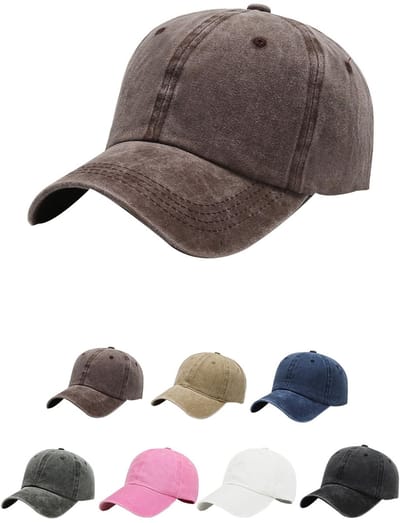 Aomig Unisex Baseball Cap, 100% Katoen Vintage Gewassen Papa Caps, Gewassen Katoenen Baseball Cap, Distressed Vintage Cap met laag profiel