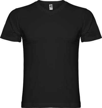 Zwart T-shirt 'Samoyedo' met V-hals merk Roly maat L