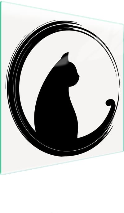 TMK ArtDeko - Glas Beschermplaat Voor Fornuis - 50x52 cm - Kat