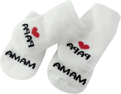 Luxe set baby sokken, katoen, voor pasgeborenen 0-3 maanden, perfect als kraamcadeau of voor feestdagen, 2 paar, wit