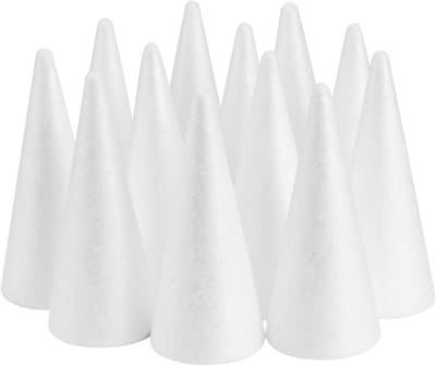 Schuimkegels Knutselen - Ambacht Kegels Foam - Doe-het-zelf Projecten - Glad Schuim Oppervlak - 473 cm Hoog - Wit