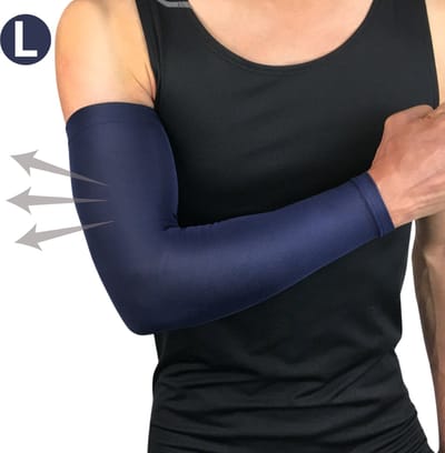 Livano Polswarmers - Armwarmers Dames - Duimopening - Wol - Armstukken - Winter - Marine Blauw - Maat L