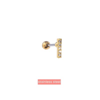 Go Dutch Label Oorknoppen staafje witte steen Zilver