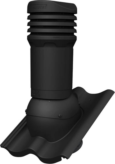 Dakdoorvoer EVO DN125 voor verschillende dakpannen - Ventilatiekap Zwart RAL 9005
