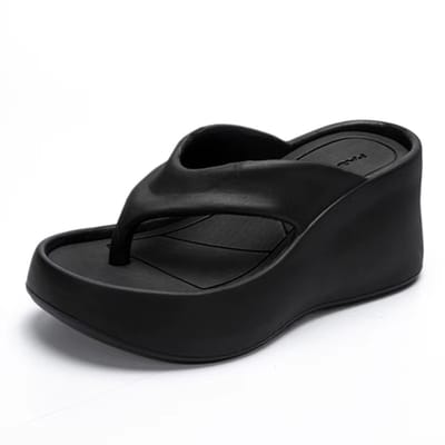 Vrouwen Clip Teen Wedge Slippers – Zomer Chunky Platform Strand Sandalen met Dikke Zool, Hoge Hakken Eva Slippers en Slides – Schoenmaat 35-36, Dames Zomerschoenen, Platform Sandalen, Wedge Slippers