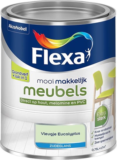 Flexa - Mooi Makkelijk Meubels Zijdeglans - Vleugje Eucalyptus - Mengverf - 750 Ml