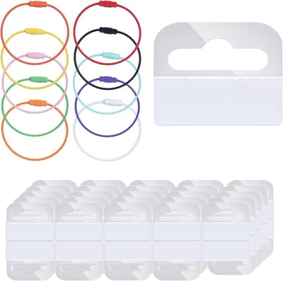 Houder voor Yoto Kaart Ringen, 50 Stuks 40x45mm Zelfklevende Tabs met 10 RVS Lussen voor Organisatie en Opslag van Yoto Accessoires