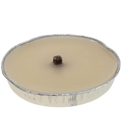 Buitenkaarsenschaal in aluminium schaal, crèmekleurig, Ø17cm