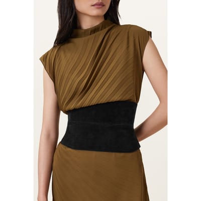 AllSaints Oakleigh Suede Belt Beige Taglia: M-L | Cinture Outlet | Donna | Marrone