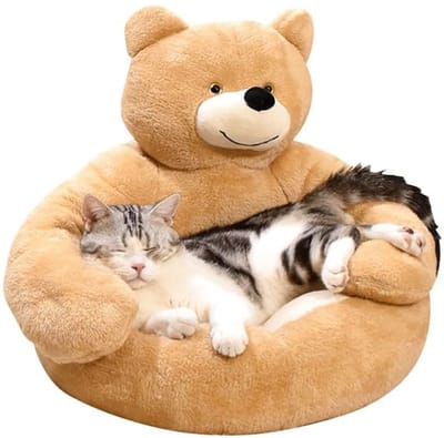Hetty'S - Pluche Hondenmand Beer â€“ Zachte Honden en Poezenbed in Beervorm â€“ Knusse Slaapplek voor Hond of Poes â€“ 3 Maten â€“ Wasbaar & Comfortabel