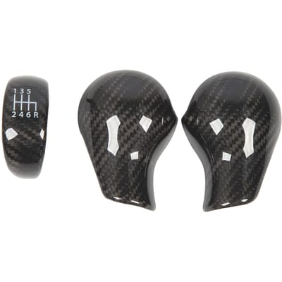 3 Pièces Couvercle de Pommeau de Levier de Vitesse Garniture Protectrice Fibre de Carbone Couvercle de Capuchon de Levier de Vitesse pour 370Z Z34 2009 à black