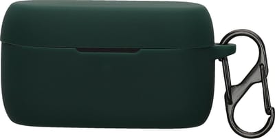 kwmobile cover voor oordopjes case - geschikt voor Jabra Evolve 2 Buds - Trendy beschermhoes draadloze oordopjes in donkergroen
