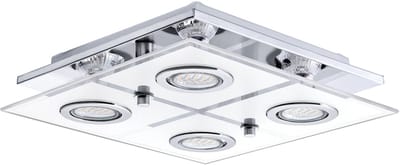 EGLO Cabo Plafondlamp - GU10 - 29 cm - Chroom/Wit