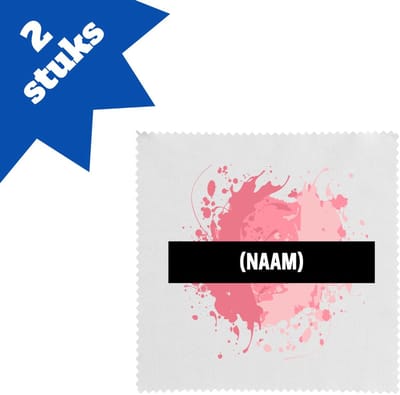 Akyol - roze verfvlek met eigen naam brillendoekjes - Kunst - kunstenaars/kunstenaressen - verjaardag - mensen die houden van verven - kunst liefhebbers - cadeau - kado - geschenk - gift - 17,8 bij 17,8 cm - 2 stuks