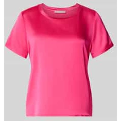Blouseshirt van satijn met ronde hals