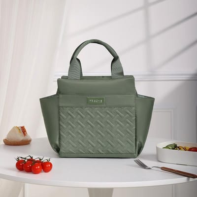 Dames Draagbare Lunchtas Groot Dubbellaags Lunchbox Geschikt voor Werk Dubbel Compartiment Geïsoleerde en Lekdichte Lunchbox