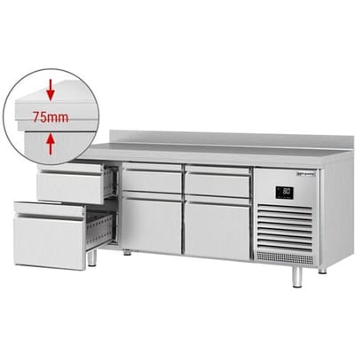 GGM Gastro Kühltisch Premium PLUS - 1960x600mm - 6 Schubladen - Aufkantung