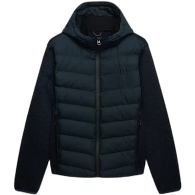 Superdry - Hybride gebreide jas met capuchon - Heren - Gewatteerde jassen