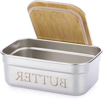 Robuuste Botervloot met Deksel voor 2 Stukken Boter - Ideaal voor Keuken en Tafeldecoratie