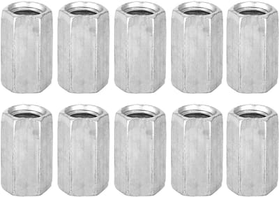 Dailygoody - M8 Verzinkte Draadstang - Draadstang met Zeskantmoer - Ideale Montageoplossing - 10 Stuks - Hoogwaardige Koolstofstaal - Geschikt voor Di