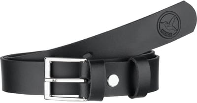 Ladeheid Kinderriem – Riem - Jongens - Broekriem - Verstelbaar - Leer – Zwart-1/Logo-1 – 80 cm LA-EL-KIDS