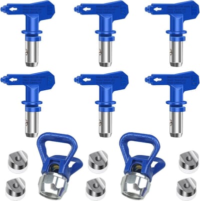 6 stuks Airless spuittips, omkeerbare airless spuitmonden, airless spuitmond voor hogedruk verfspuit (type 211, 315, 417, 515, 517, 523)
