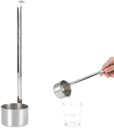 Dailygoods- Wijnmaatlepel roestvrij staal - 5 Capaciteiten 25ml/50ml/125ml/250ml/500ml - Duurzaam - Corrosiebestendig - Geschikt voor schenken - Maatbeker