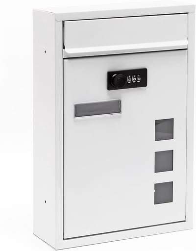 Moderne brievenbus met combinatie slot - Wit poedercoating