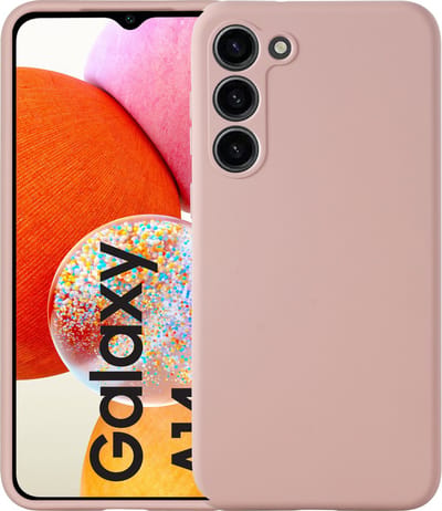 Samsung Galaxy A14 hoesje - Zacht TPU backcover - binnenkant microvezel laagje - Licht Roze
