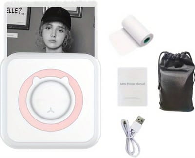Livano Mini Printer - Pocket Printer - Mobiele Fotoprinter - Voor Mobiel - Draadloos - Roze