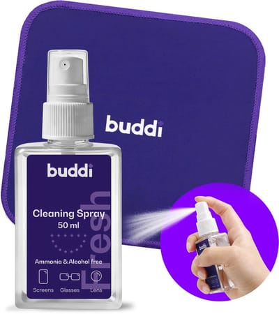 Buddi Fresh Schermreiniger Set 50ml - Telefoon Reinigen - Smartphone Schoonmaken - Microvezel Doek - Display Cleaner - Alcoholvrij