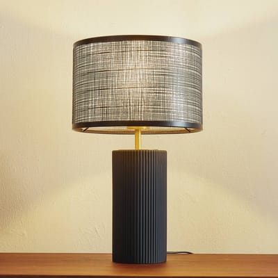 Lindby - Tafellamp - 1licht - Ijzer, glas - H: 43 cm - E27 - zwart