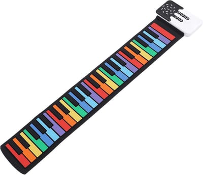 Draagbaar Opvouwbaar Elektrisch Piano Keyboard met 49 Kleurrijke Toetsen en Ingebouwde Speaker