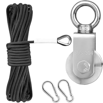 U-type katrolset met roestvrijstalen katrollen en nylon touw voor waslijnen en fitness