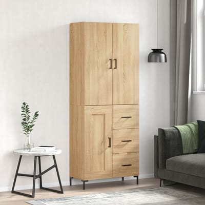 vidaXL - Hoge - kast - 69,5x34x180 - cm - bewerkt - hout - sonoma - eikenkleurig