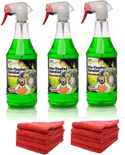 Alu Teufel Speciaal Velgenreiniger 3 x 1L + 10 microvezel