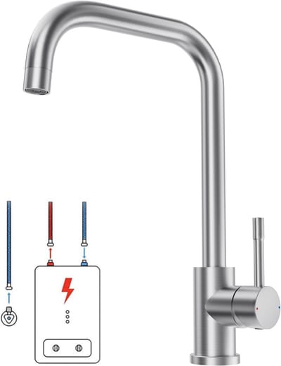 Lonheo max Keukenkraan - Lage druk Keukenkraan - 360° draaibare keukenkraan - Handdouche - Flexibele Slang - Zilver