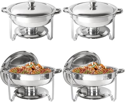 Verwarmingsset Buffet - Gastronormbak - Eten Warm Houden - Roestvrij Staal - 3.5 Liter - Zilverkleurig