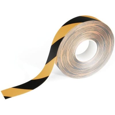 Durable 1043130 Vloermarkeringstape Duraline, verwijderbaar Zwart, Geel 1 stuk(s) (l x b x h) 15 m x 50 mm x 15 mm