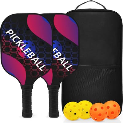 Pickleball Rackets Set van 2/4 met Draagtas en Ballen voor Binnen en Buiten