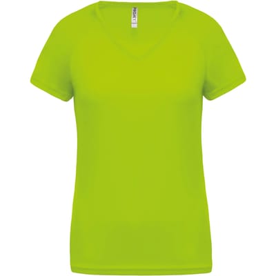 PROACT® Dames sport-t-shirt V-hals PA477 - Lime - S