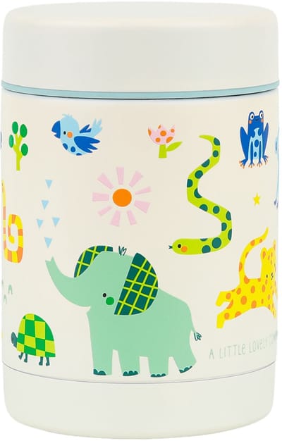 A Little Lovely Company - Geïsoleerde RVS voedselpot - thermos lunchbox kinderen - Thermosbeker - BPA vrij - voedselcontainer - Jungle- mint