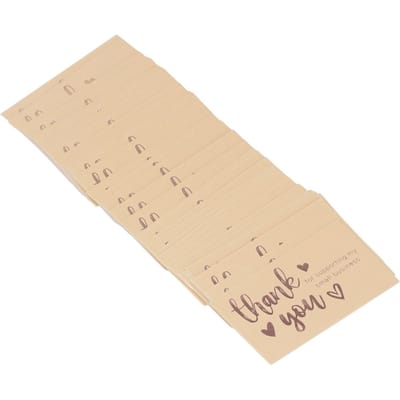 200 stuks bedankkaartjes goud 3,5x1,9 inch zakelijke bedankpapieren kaart voor online winkel beige