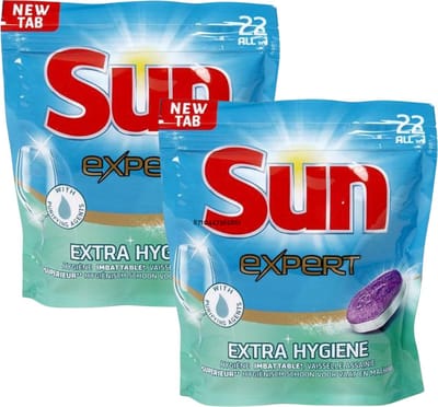 Sun Expert - Extra Hygiëne - vaatwastabletten - 2 x 22 tabs - Totaal 44 tabs - Voordeelverpakking