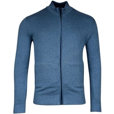 Baileys Vest Cardigan Zip Allover 2-Tone Midden Blauw / male