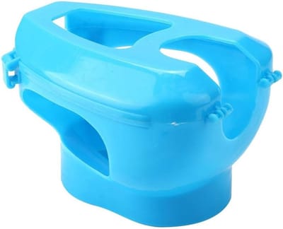 Vast te monteren plastic houder voor duivenvoeding, ideaal voor injectievoeding en vogelbenodigdheden (Blauw)
