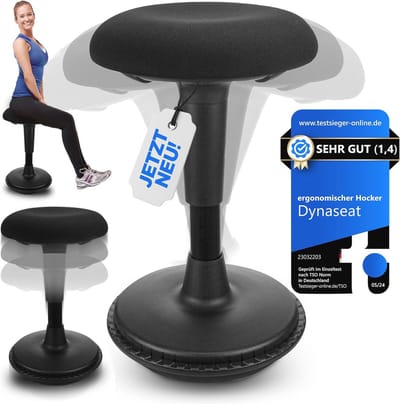 Verstelbare Ergonomische Bureaukruk met Zwaaieffect - Zwart (45-65 cm)